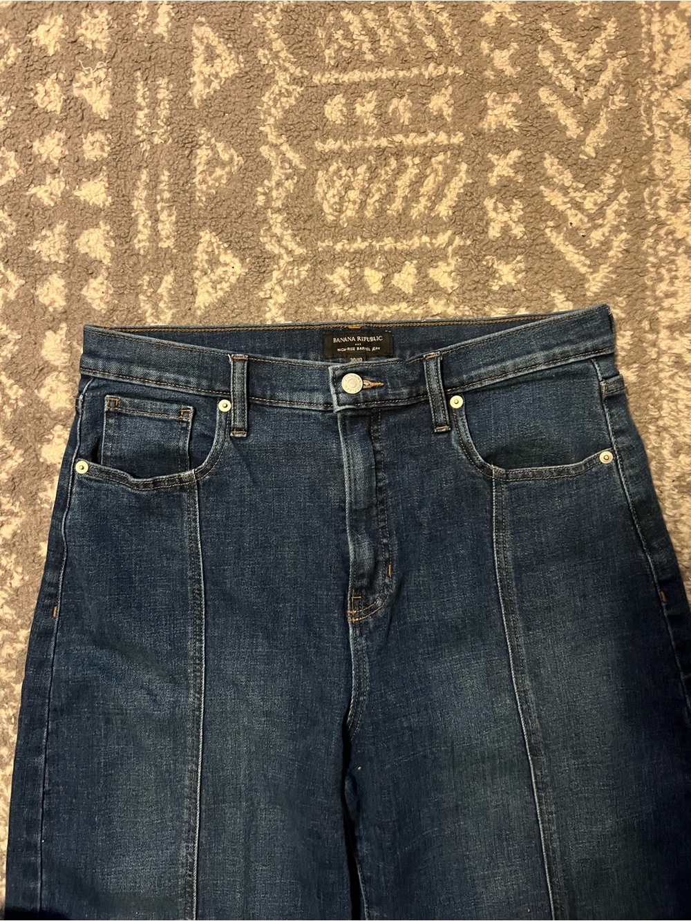 Banana Republic barrel Dark Blue Panel Detail Jeans size 10 (Z124) - Picture 6 of 9